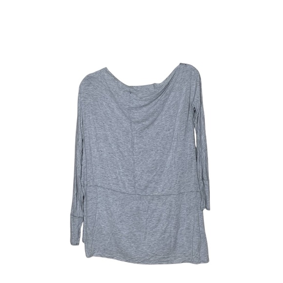 We The Free People Gray Luna Top Long Sleeve Wide Neck Split Sides Size XS? Sml? - Picture 2 of 11